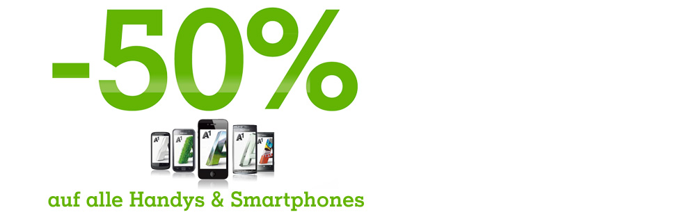 -50% auf alle Handys & Smartphones